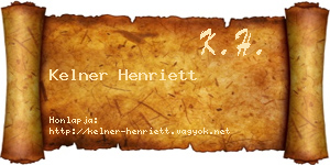Kelner Henriett névjegykártya